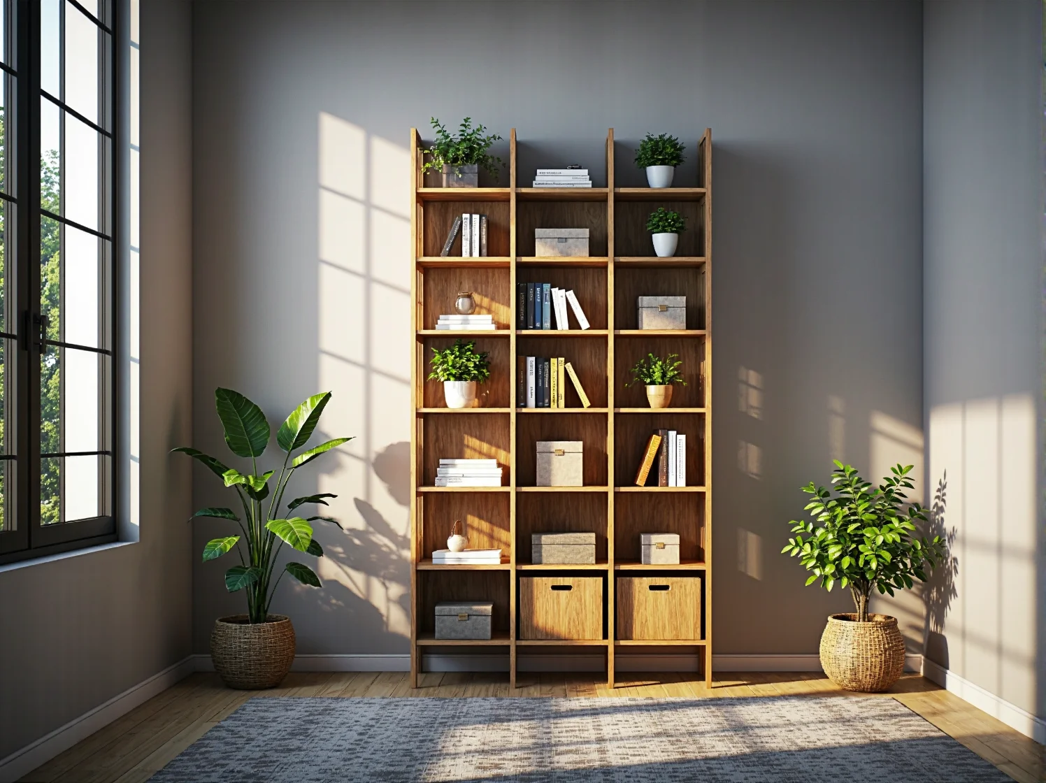 Biały regał ścienny DIY łączący nowoczesność i klasyczną elegancję.