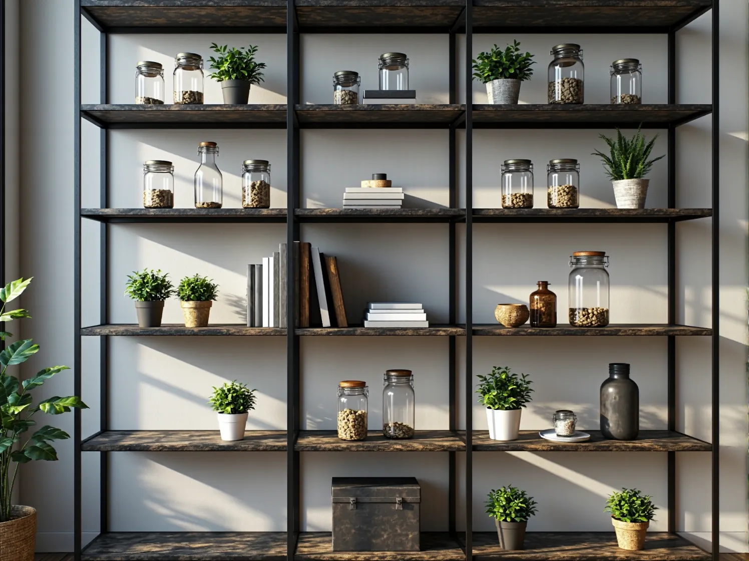 Drewniany blat stołu industrialnego o naturalnej strukturze.