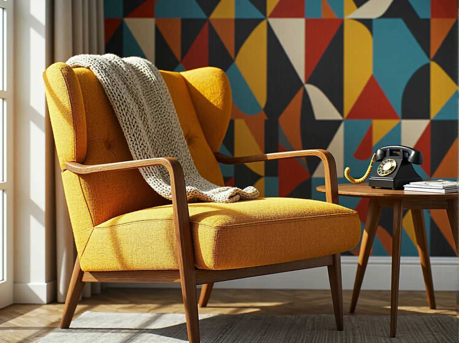 Fotel retro 366 Józefa Chierowskiego jako ikona designu w salonie.