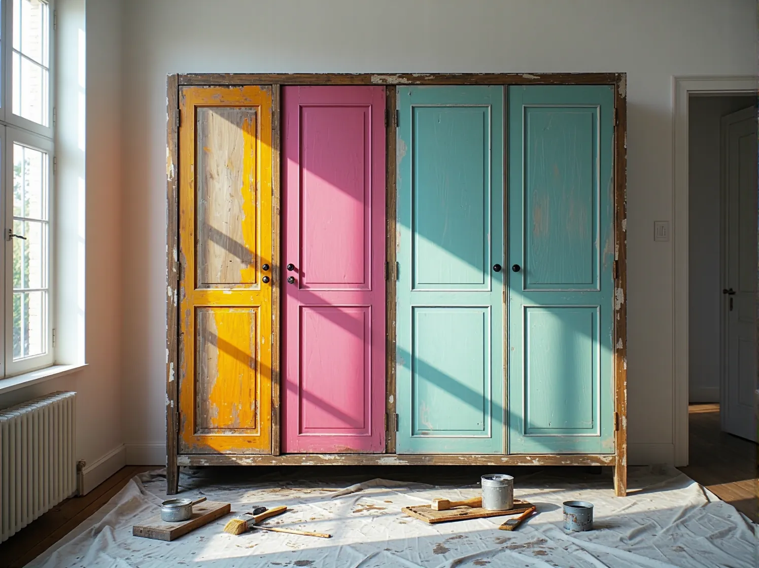 Malowanie szafy na biało pędzlem. Poradnik jak krok po kroku odnowić meble w stylu vintage.