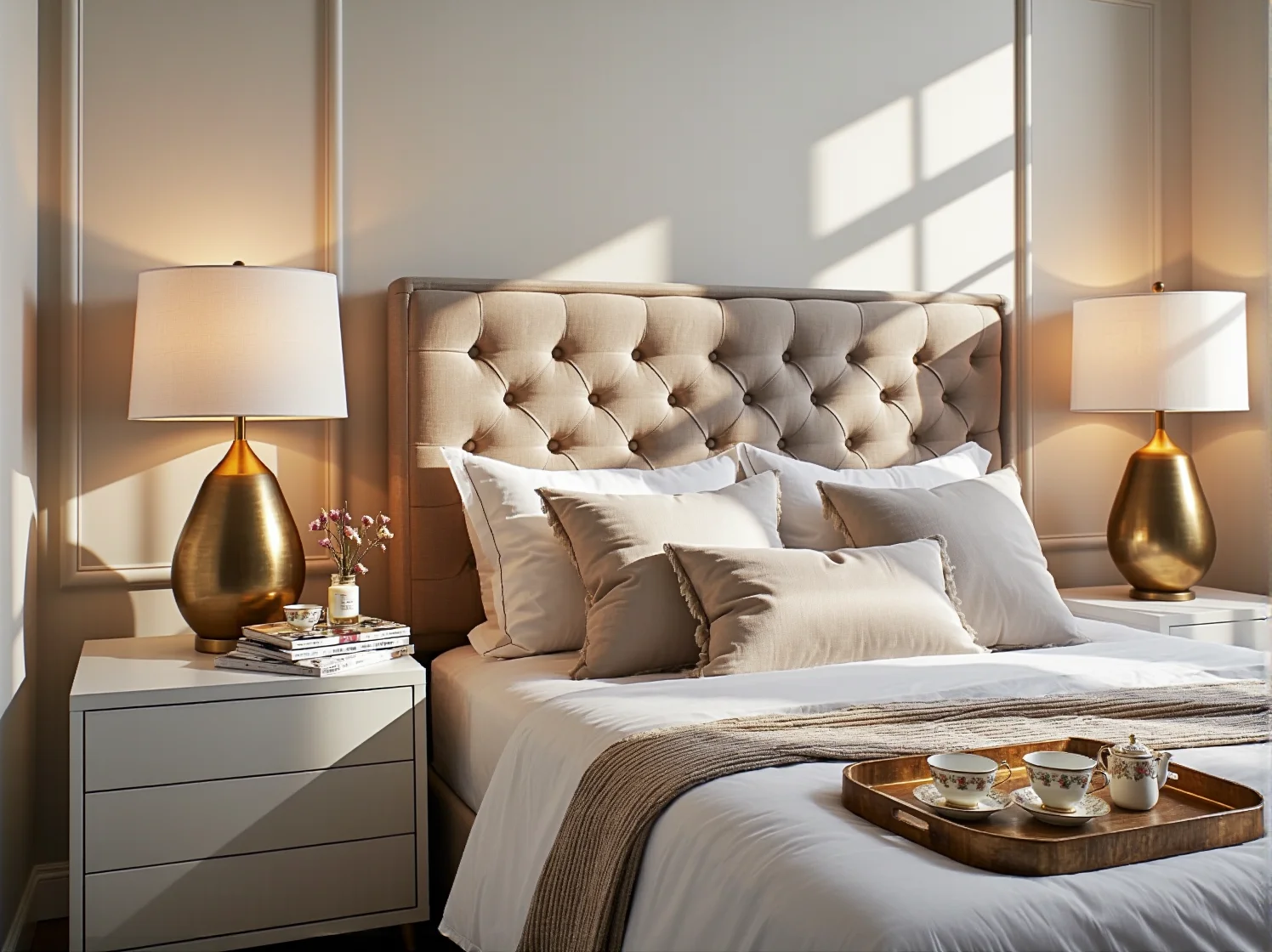 Nowoczesne oświetlenie LED i kinkiety w sypialni glamour. Jak sprytnie rozświetlić małe przestrzenie w mieszkaniu.