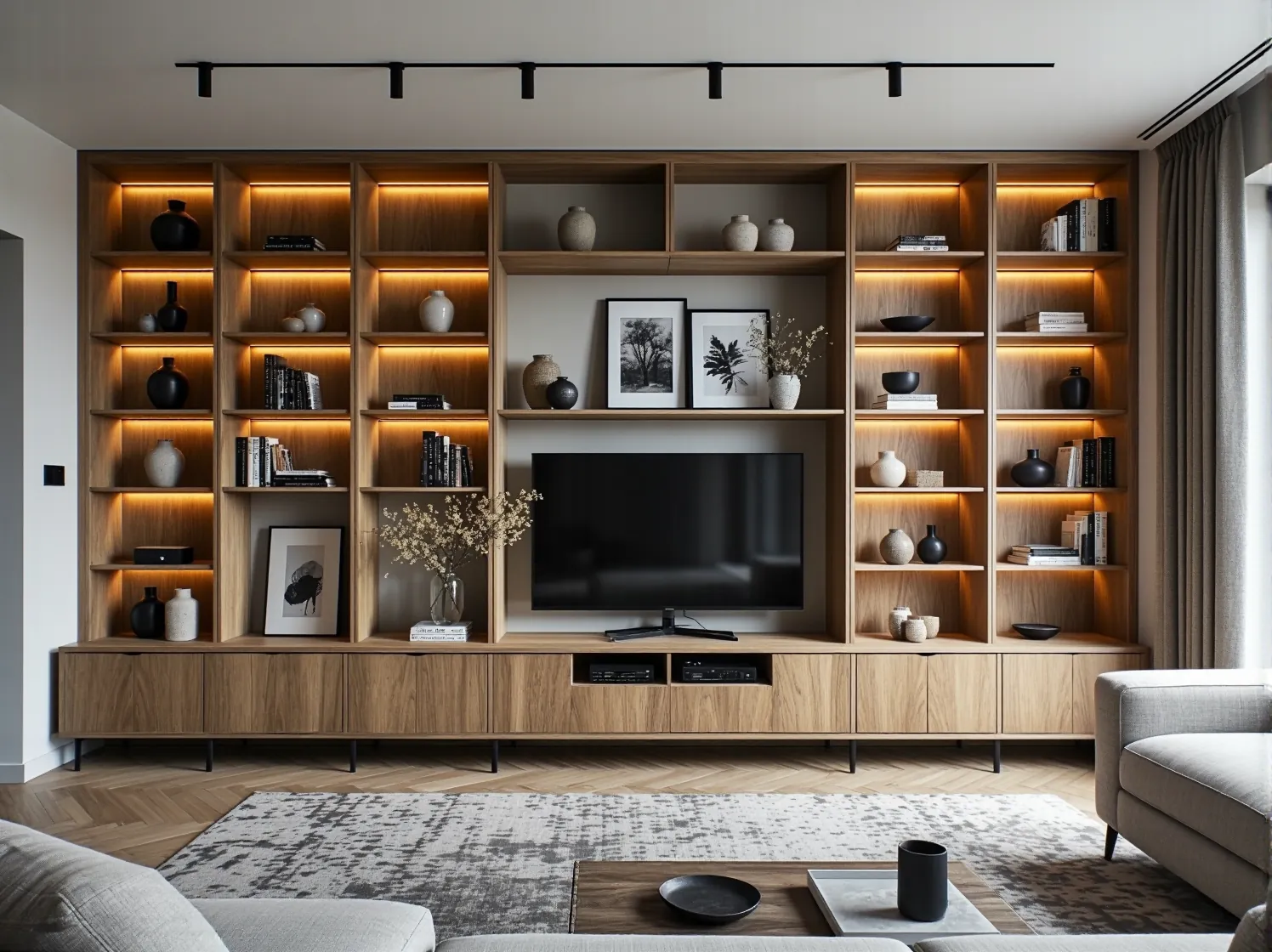 Jasne kolory w małym salonie. Białe ściany i duże okno sprawiają, że wnętrze jest jasne i przestronne.