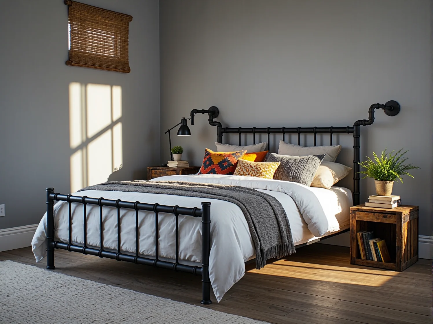 Komoda z odzyskanych desek i metalu, pokazująca potencjał mebli z recyklingu w designie.