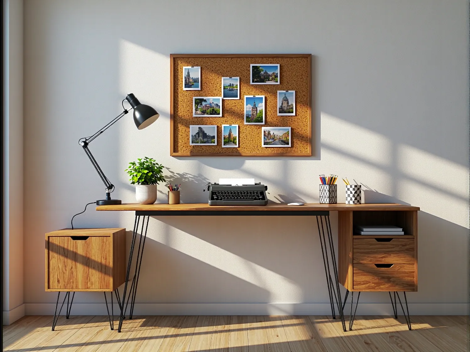 Meble wypoczynkowe i dodatki w stylu retro lat 70. w jasnym mieszkaniu.