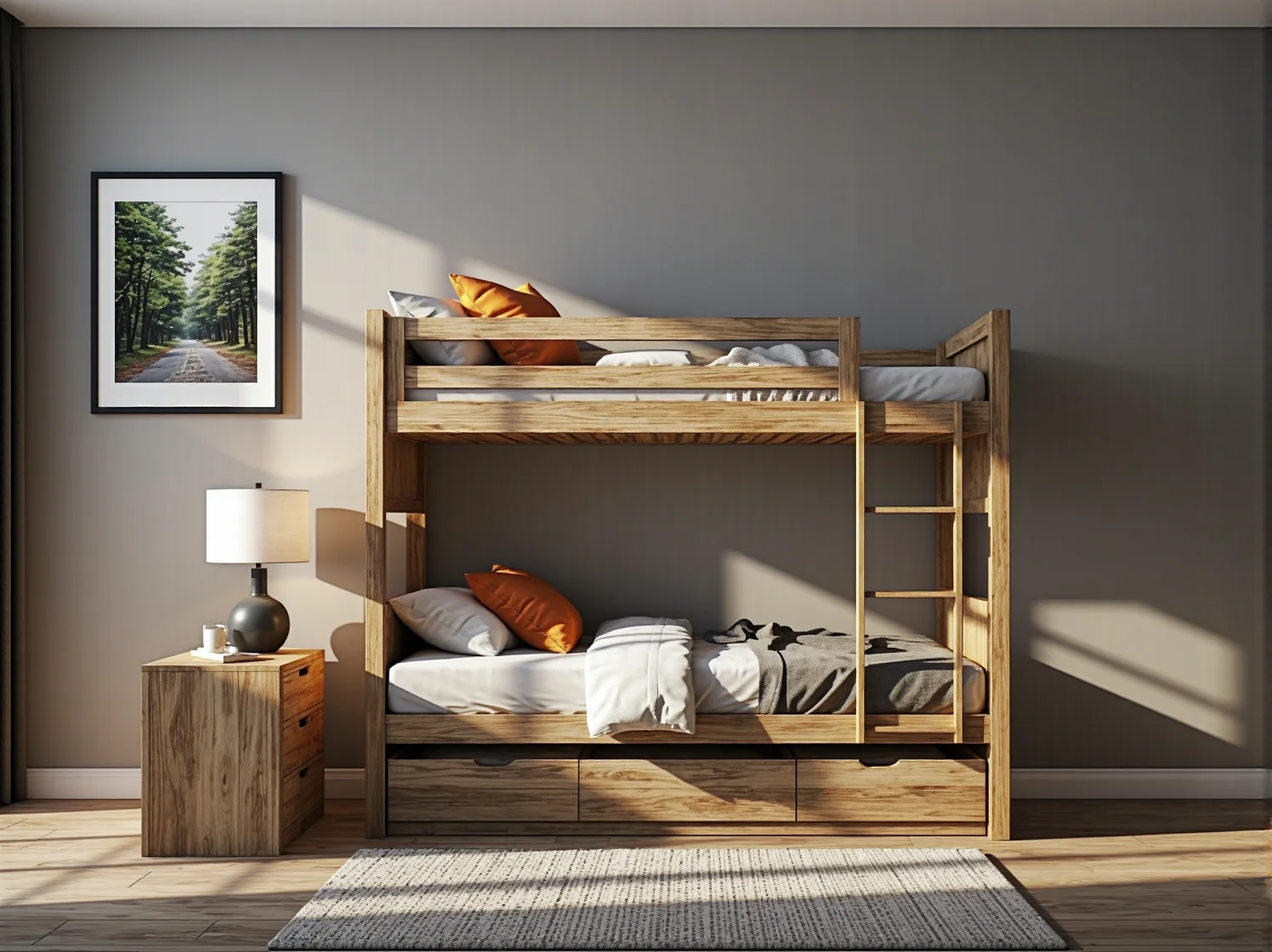 Nowoczesne i stylowe łóżko piętrowe w kolorze białym do pokoju rodzeństwa – design 2025.