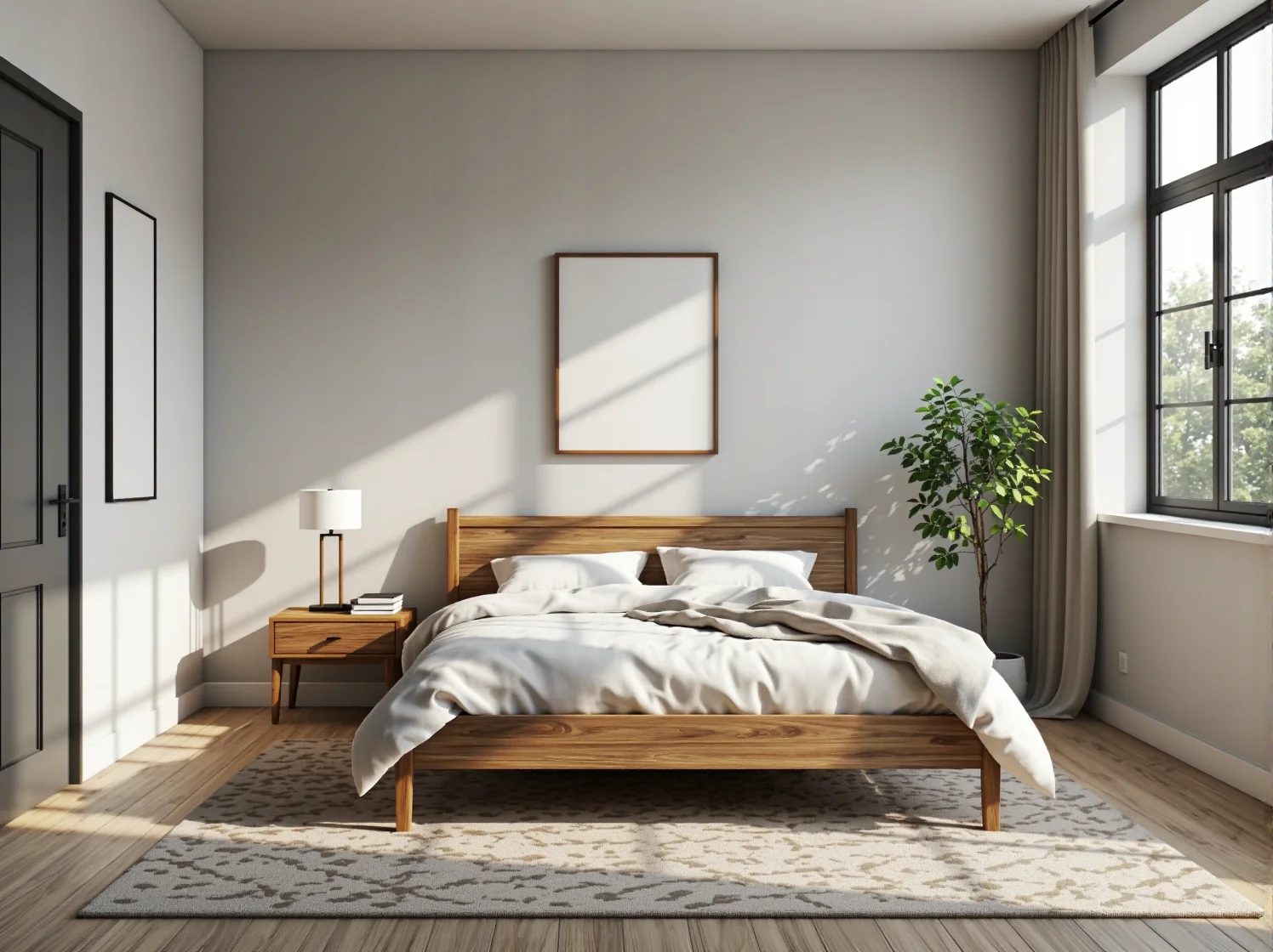 Nowoczesne meble skandynawskie – prosta sofa, stolik kawowy i minimalistyczne dodatki.