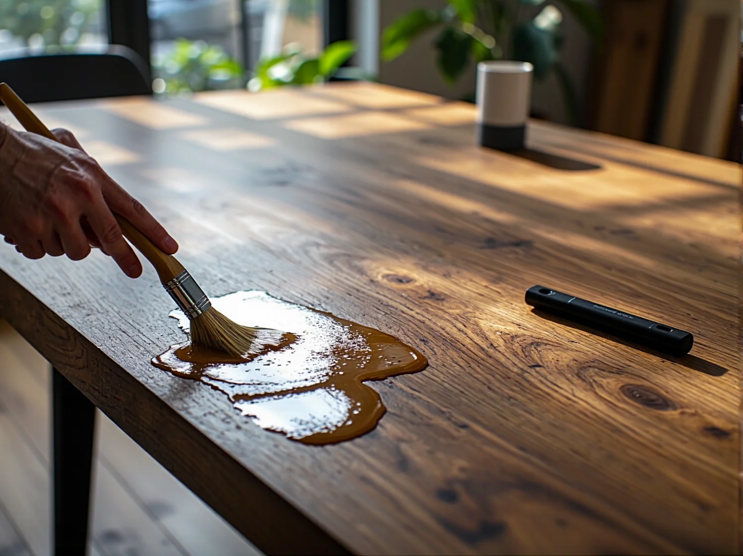 Renowacja drewnianej komody przy użyciu naturalnego oleju do mebli – efekt przed i po.