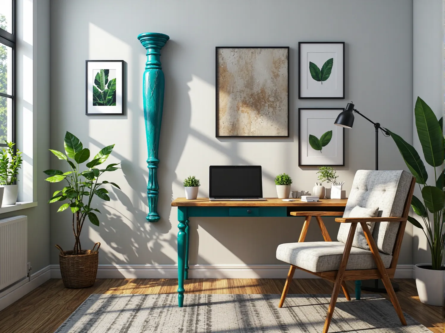 Mobilny barek na kółkach ze starego, drewnianego stołu. Oryginalny pomysł na ponowne wykorzystanie mebla.