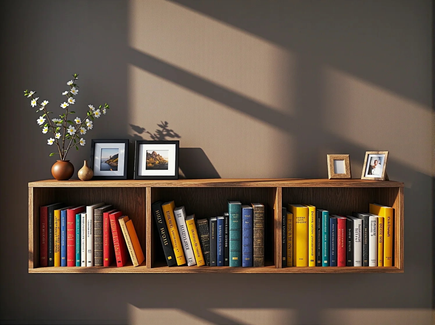 Elegancki regał na książki z wbudowaną kontrolą klimatu, chroniący cenną kolekcję przed wilgocią i temperaturą.