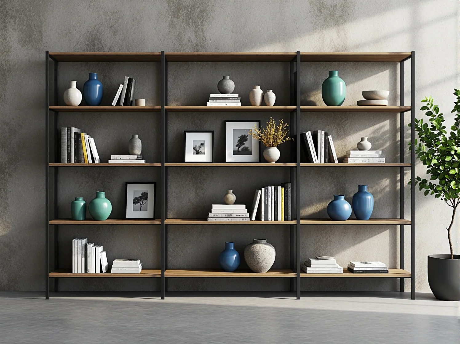 Funkcjonalny regał z systemem pudełek do sprytnej organizacji przestrzeni w domu.