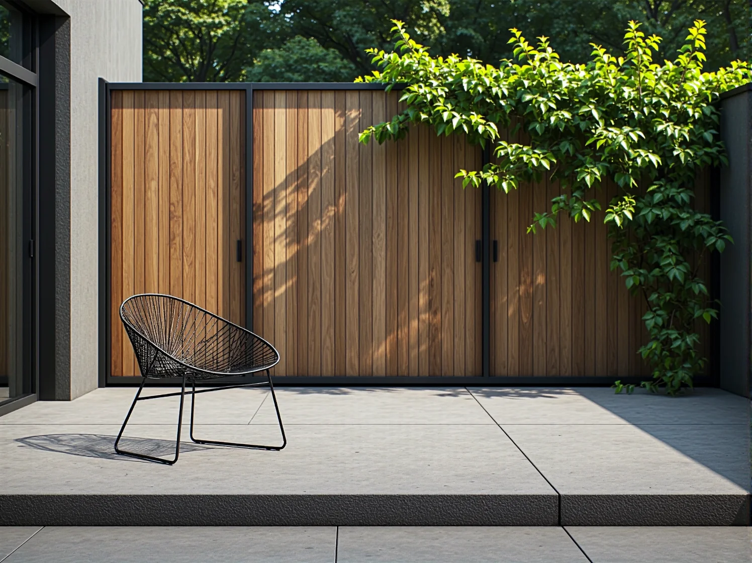 Stojące lampy solarne z metalu i szkła jako element aranżacji nowoczesnego tarasu w industrialnym, loftowym klimacie.