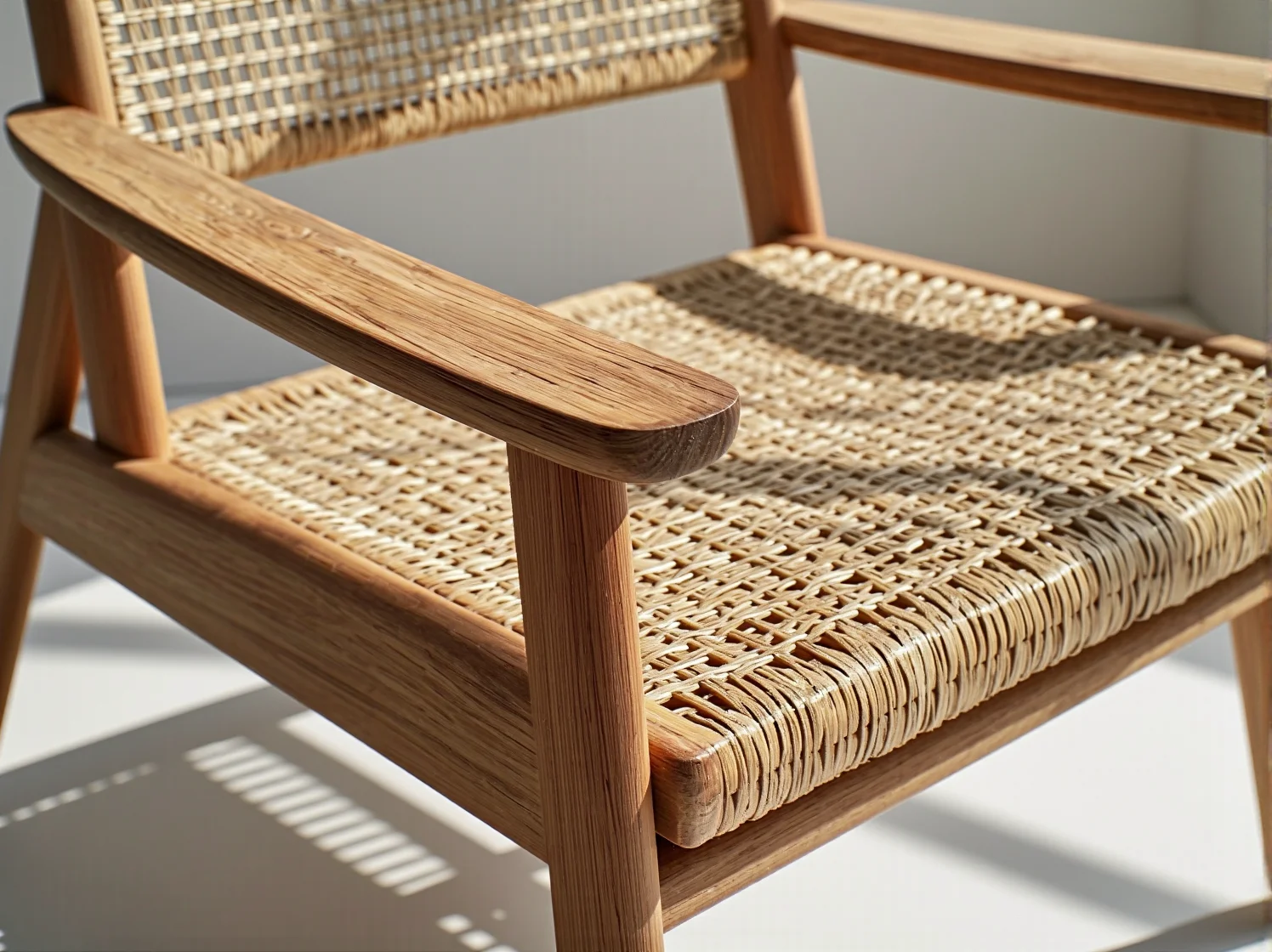 Zbliżenie na drewniany stół w stylu skandynawskim, ukazujące certyfikowane, ekologiczne drewno i jakość wykonania.