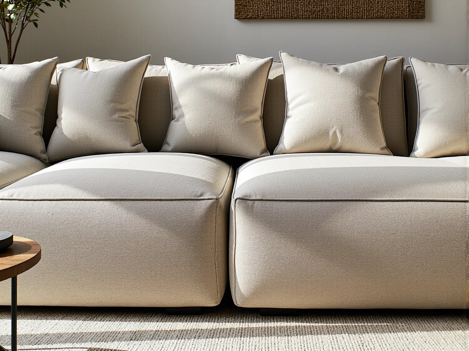 Usuwanie świeżej plamy z narożnika z naturalnych materiałów