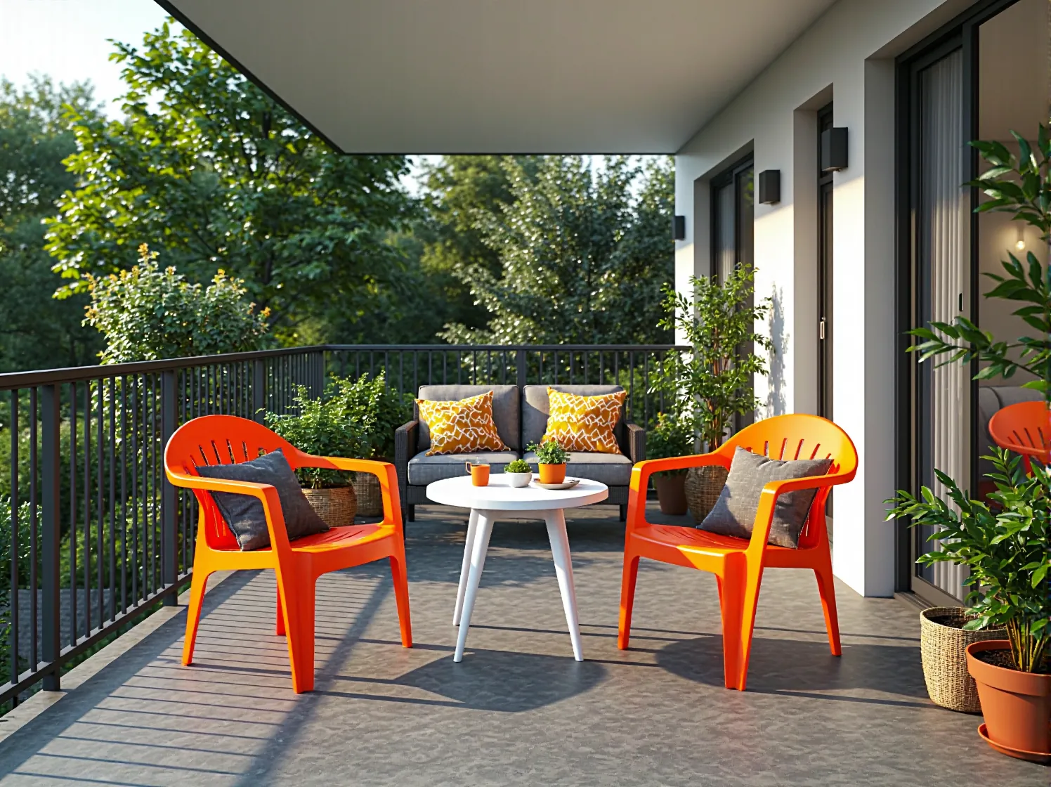 Wygodna sofa plastikowa na taras odporna na deszcz i promieniowanie UV.