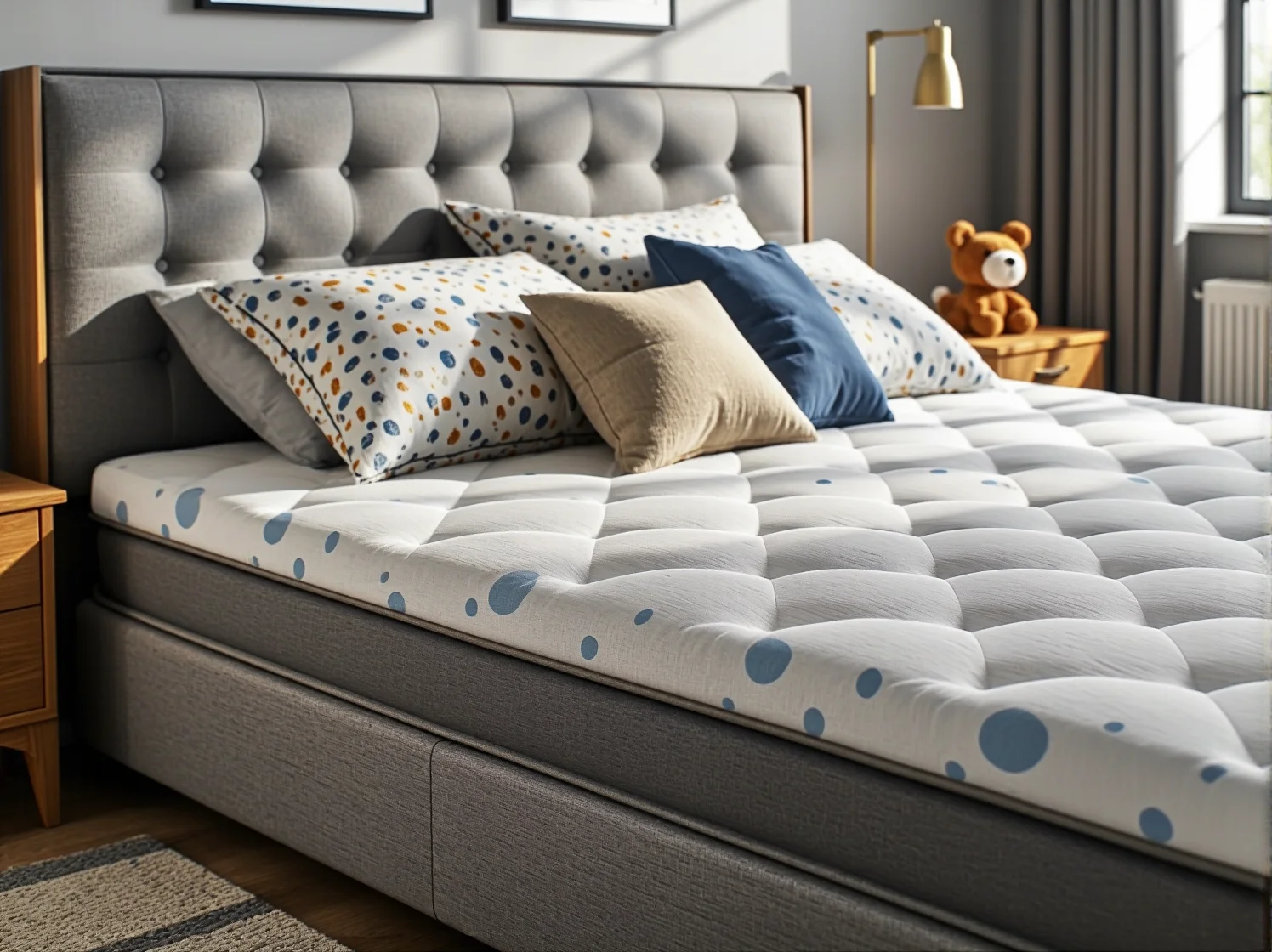 Wygodne łóżko kontynentalne dla dziecka wspierające zdrowy kręgosłup i spokojny sen