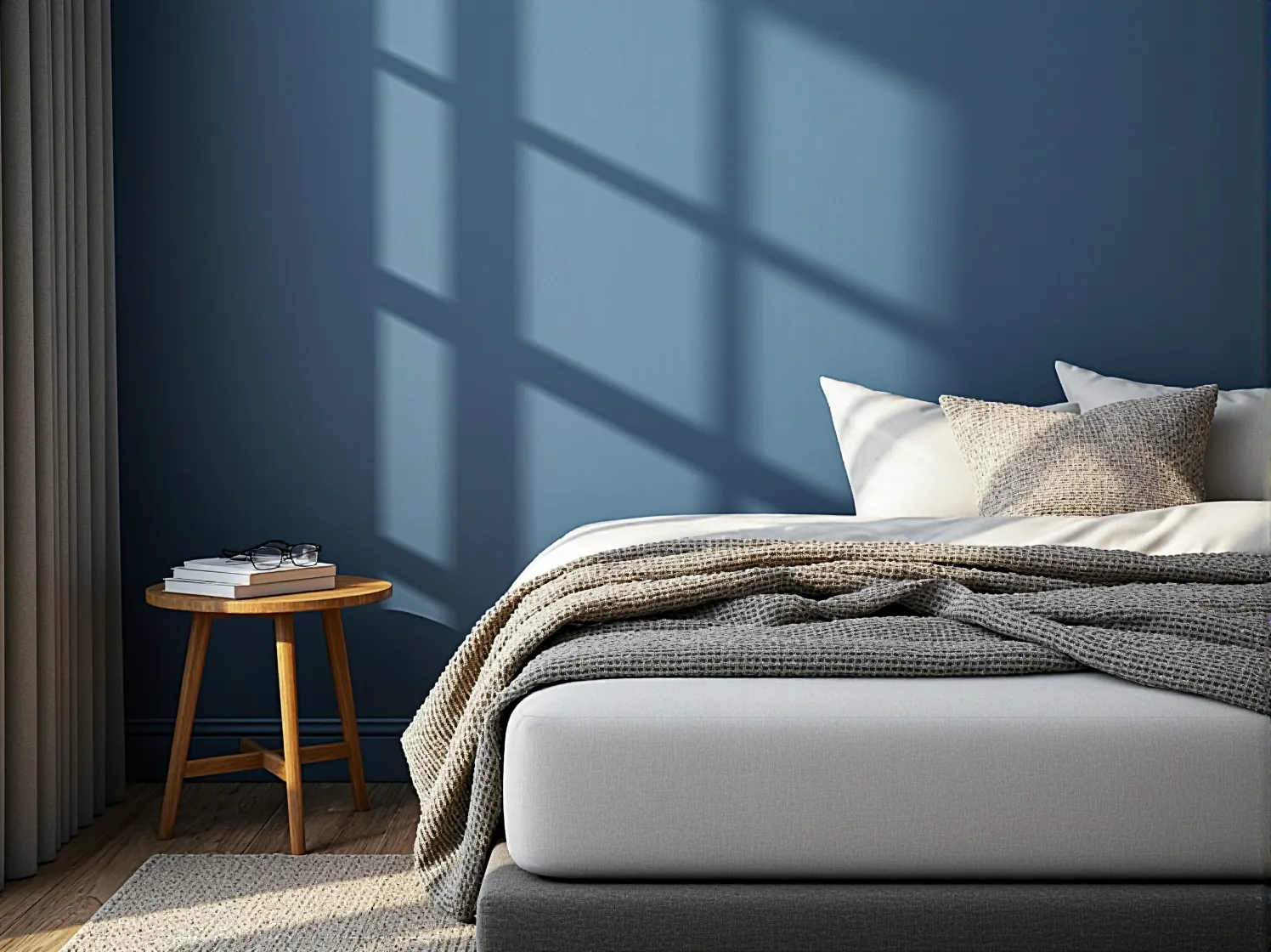 Mężczyzna testujący elastyczność materaca piankowego w sklepie meblowym.