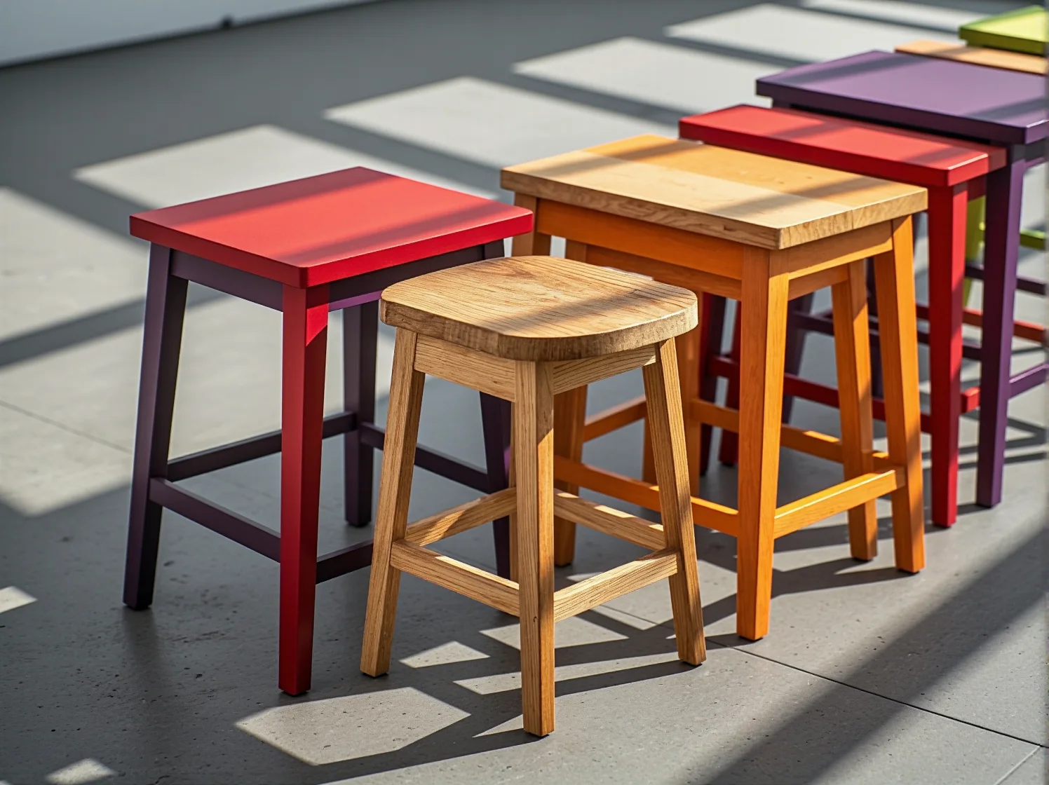 Uczniowie siedzący przy ergonomicznych, drewnianych ławkach. Zrównoważone meble w klasie szkolnej.