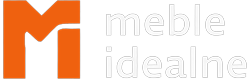 Logo sklepu Meble Idealne z pomarańczową literą M